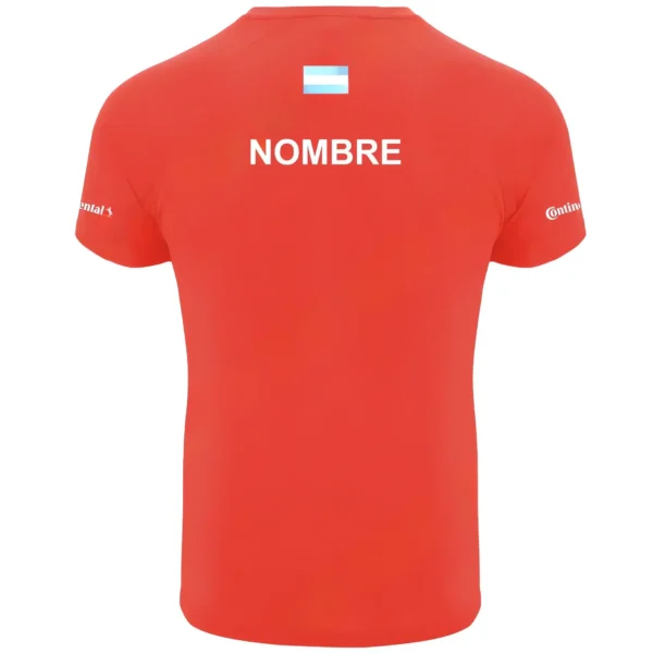 Camiseta de pádel coral personalizada, vista de espalda
