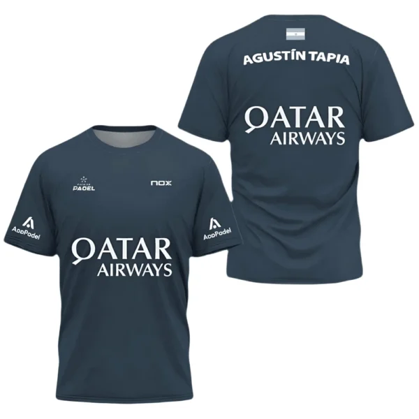 Camiseta Agustín Tapia · Premier Padel, azul oscura