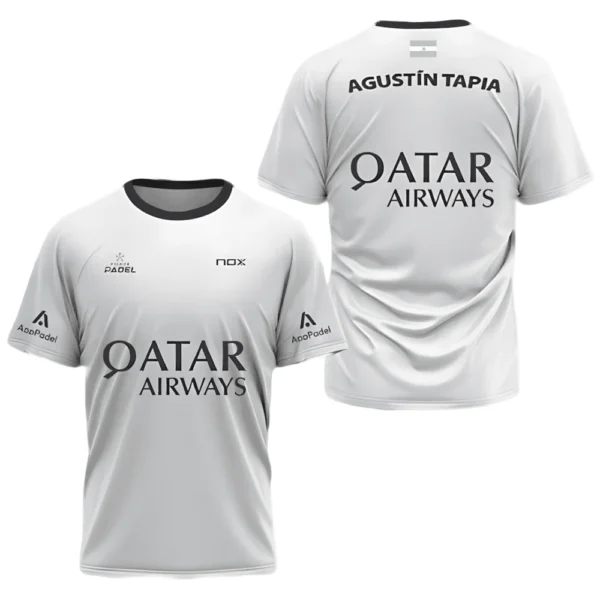 Camiseta Agustín Tapia · Premier Padel, blanca