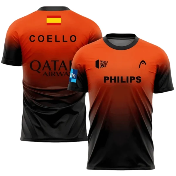 Camiseta Arturo Coello · World Padel Tour, roja y negra
