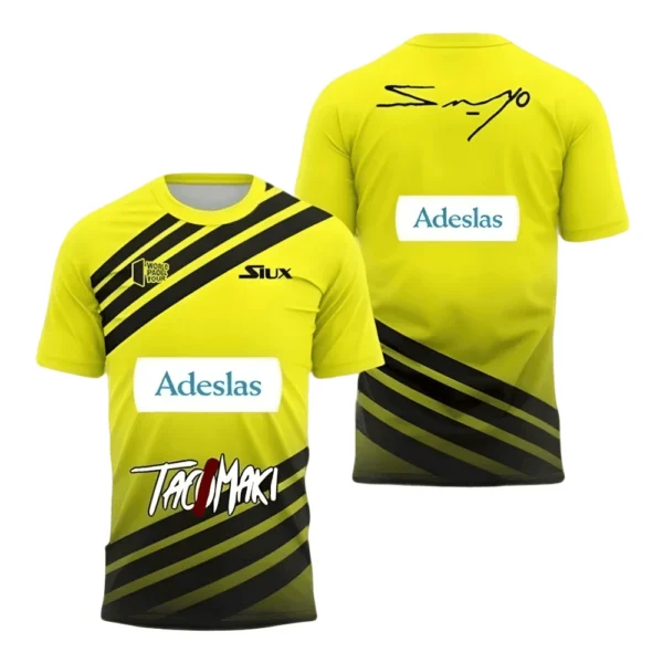 Camiseta Sanyo Gutiérrez · World Padel Tour, amarilla y negra Camiseta Sanyo Gutiérrez · World Padel Tour, amarilla y negra