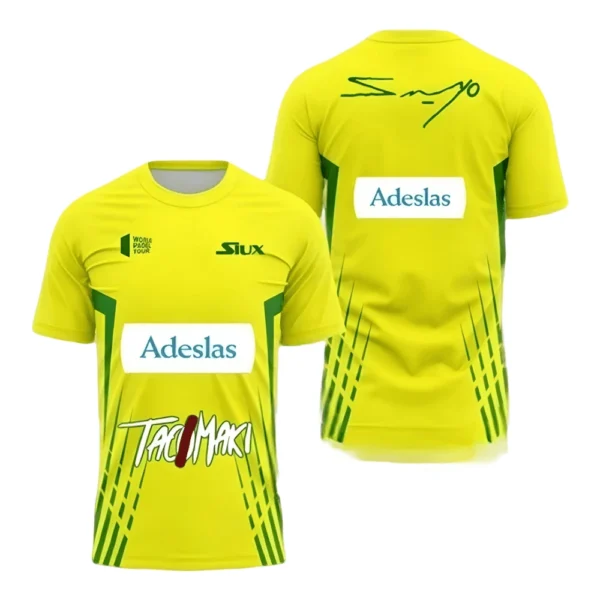 Camiseta Sanyo Gutiérrez · World Padel Tour, amarilla y verde Camiseta Sanyo Gutiérrez · World Padel Tour, amarilla y verde