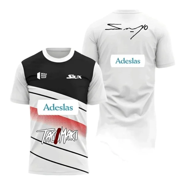 Camiseta Sanyo Gutiérrez · World Padel Tour, blanca y negra Camiseta Sanyo Gutiérrez · World Padel Tour, blanca y negra