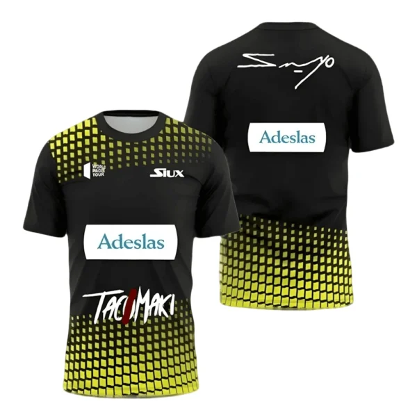 Camiseta Sanyo Gutiérrez · World Padel Tour, negra y amarilla Camiseta Sanyo Gutiérrez · World Padel Tour, negra y amarilla