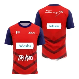 Camiseta Sanyo Gutiérrez · World Padel Tour, roja y azul