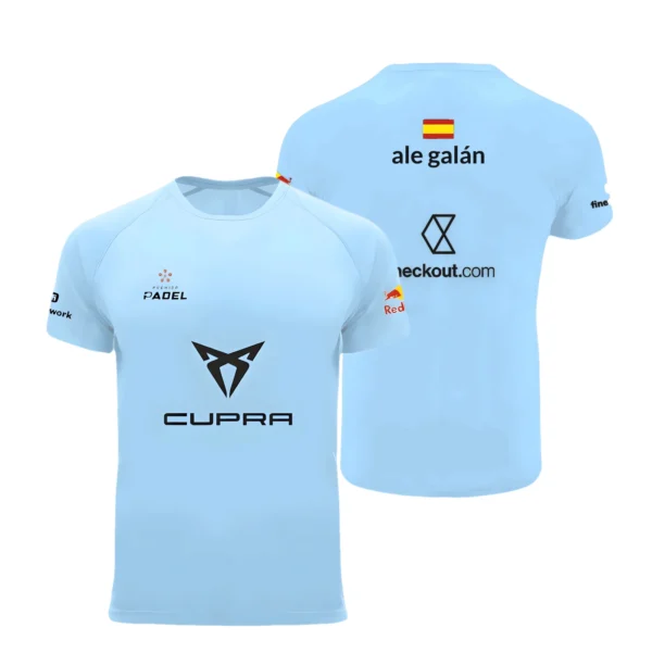 Camiseta Ale Galán Premier Padel, color Azul, vista delantera y trasera Camiseta Ale Galán Premier Padel, color Azul, vista delantera y trasera