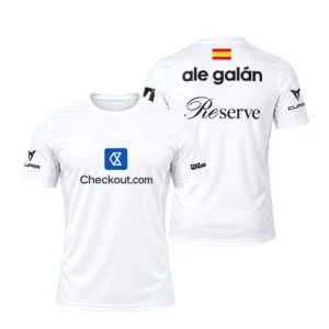 Camiseta Ale Galán Premier Padel, color Blanca 2026, vista delantera y trasera