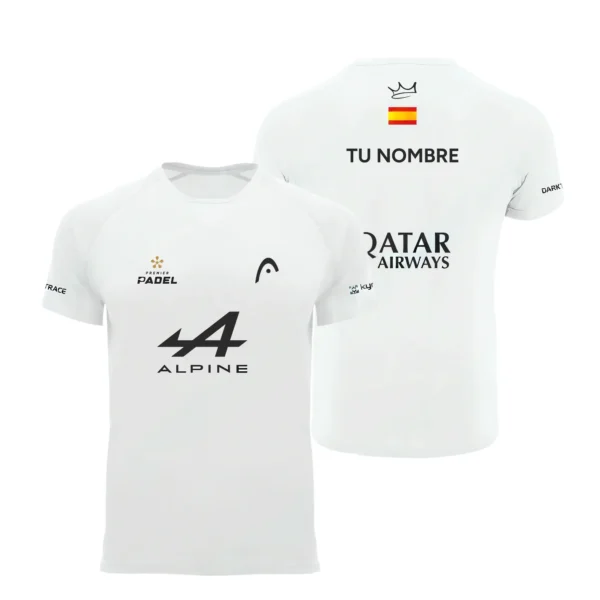 Camiseta Arturo Coello Personalizada, color Blanca, vista delantera y trasera Camiseta Arturo Coello Personalizada, color Blanca, vista delantera y trasera