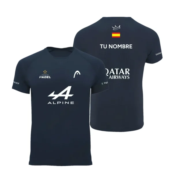Camiseta Arturo Coello Personalizada, color Azul marino, vista delantera y trasera Camiseta Arturo Coello Personalizada, color Azul marino, vista delantera y trasera