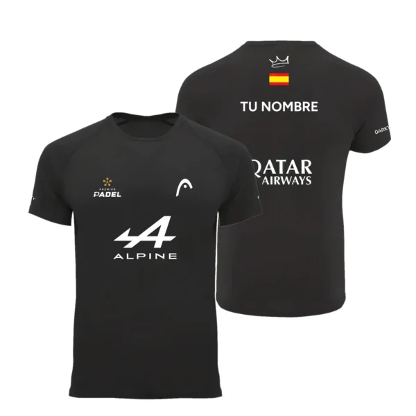 Camiseta Arturo Coello Personalizada, color Negra, vista delantera y trasera Camiseta Arturo Coello Personalizada, color Negra, vista delantera y trasera