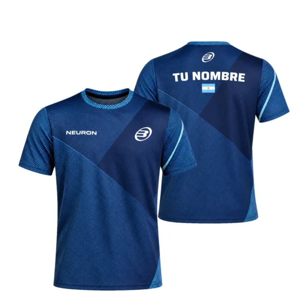 Camiseta Federico Chingotto Personalizada, color Azul, vista delantera y trasera Camiseta Federico Chingotto Personalizada, color Azul, vista delantera y trasera