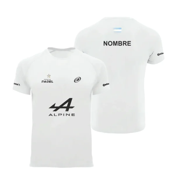 Camiseta Federico Chingotto Personalizada, color Blanca, vista delantera y trasera Camiseta Federico Chingotto Personalizada, color Blanca, vista delantera y trasera