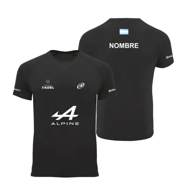 Camiseta Federico Chingotto Personalizada, color Negra, vista delantera y trasera Camiseta Federico Chingotto Personalizada, color Negra, vista delantera y trasera
