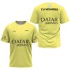 Camiseta de pádel de Agustín Tapia personalizada, color amarilla 2024, delante y detrás con «TU NOMBRE»
