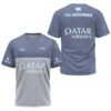 Camiseta de pádel de Agustín Tapia personalizada, color gris y azul 2024, delante y detrás con «TU NOMBRE»