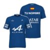 Camiseta de pádel de Arturo Coello personalizada, color azul 2024, delante y detrás con «TU NOMBRE» Camiseta de pádel de Arturo Coello personalizada, color azul 2024, delante y detrás con «TU NOMBRE»