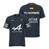Camiseta de pádel de Arturo Coello personalizada, color azul marino 2024, delante y detrás con «TU NOMBRE» Camiseta de pádel de Arturo Coello personalizada, color azul marino 2024, delante y detrás con «TU NOMBRE»