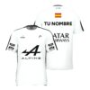 Camiseta de pádel de Arturo Coello personalizada, color blanca 2024, delante y detrás con «TU NOMBRE» Camiseta de pádel de Arturo Coello personalizada, color blanca 2024, delante y detrás con «TU NOMBRE»