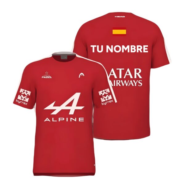 Camiseta de pádel de Arturo Coello personalizada, color granate 2024, delante y detrás con «TU NOMBRE» Camiseta de pádel de Arturo Coello personalizada, color granate 2024, delante y detrás con «TU NOMBRE»
