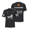 Camiseta de pádel de Arturo Coello personalizada, color negra 2024, delante y detrás con «TU NOMBRE» Camiseta de pádel de Arturo Coello personalizada, color negra 2024, delante y detrás con «TU NOMBRE»