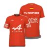 Camiseta de pádel de Arturo Coello personalizada, color roja 2024, delante y detrás con «TU NOMBRE» Camiseta de pádel de Arturo Coello personalizada, color roja 2024, delante y detrás con «TU NOMBRE»