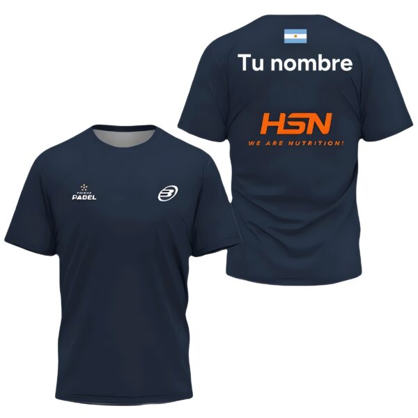 Camiseta de pádel de Federico Chingotto personalizada, color azul marino 2024, delante y detrás con «TU NOMBRE» Camiseta de pádel de Federico Chingotto personalizada, color azul marino 2024, delante y detrás con «TU NOMBRE»