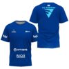 Camiseta de pádel de Franco Stupaczuk personalizada, color azul 2024, delante y detrás con «TU NOMBRE»