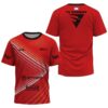 Camiseta de pádel de Franco Stupaczuk personalizada, color roja y naranja 2024, delante y detrás con «TU NOMBRE»
