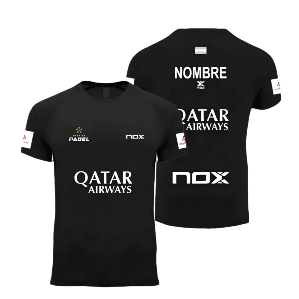 Camiseta Agustín Tapia Personalizada, color Negra, vista delantera y trasera