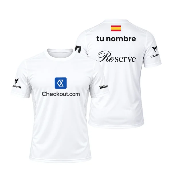 Camiseta Ale Galán Personalizada, color Blanca 2026, vista delantera y trasera Camiseta Ale Galán Personalizada, color Blanca 2026, vista delantera y trasera