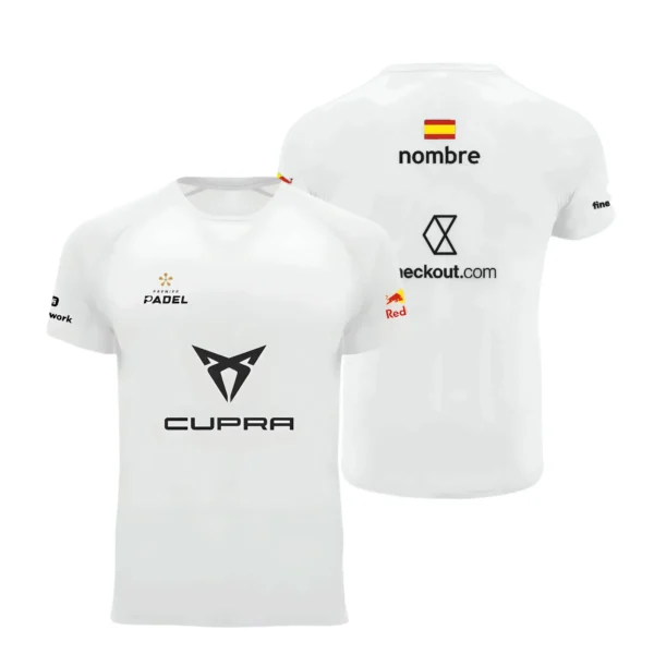 Camiseta Ale Galán Personalizada, color Blanca clásica, vista delantera y trasera Camiseta Ale Galán Personalizada, color Blanca clásica, vista delantera y trasera