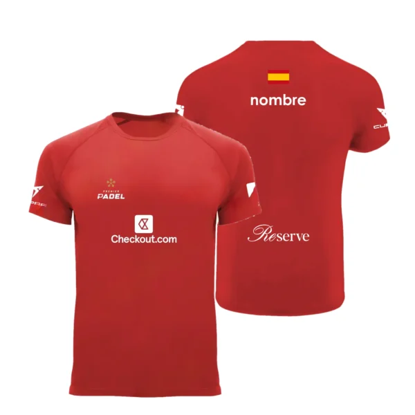 Camiseta Ale Galán Personalizada, color Roja, vista delantera y trasera Camiseta Ale Galán Personalizada, color Roja, vista delantera y trasera