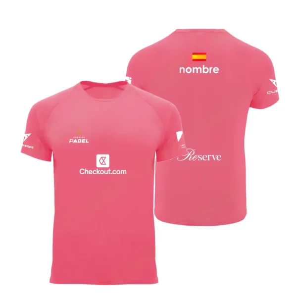 Camiseta Ale Galán Personalizada, color Rosa, vista delantera y trasera Camiseta Ale Galán Personalizada, color Rosa, vista delantera y trasera