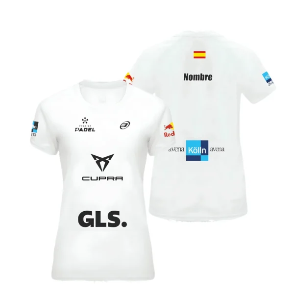 Camiseta Bea González Personalizada, color Blanca, vista delantera y trasera