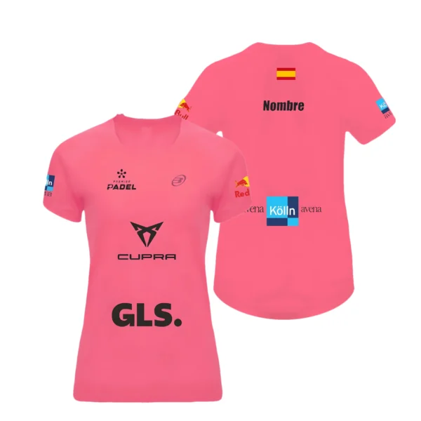 Camiseta Bea González Personalizada, color Salmón, vista delantera y trasera