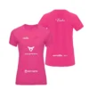 Camiseta Delfi Brea Personalizada, color Rosa, vista delantera y trasera Camiseta Delfi Brea Personalizada, color Rosa, vista delantera y trasera