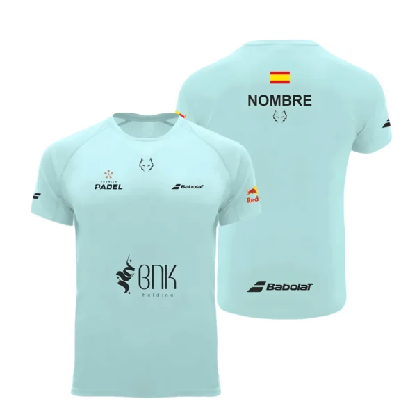 Camiseta Juan Lebrón Personalizada, color Azul, vista delantera y trasera Camiseta Juan Lebrón Personalizada, color Azul, vista delantera y trasera