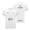 Camiseta Juan Lebrón Personalizada, color Blanca clásica, vista delantera y trasera Camiseta Juan Lebrón Personalizada, color Blanca clásica, vista delantera y trasera