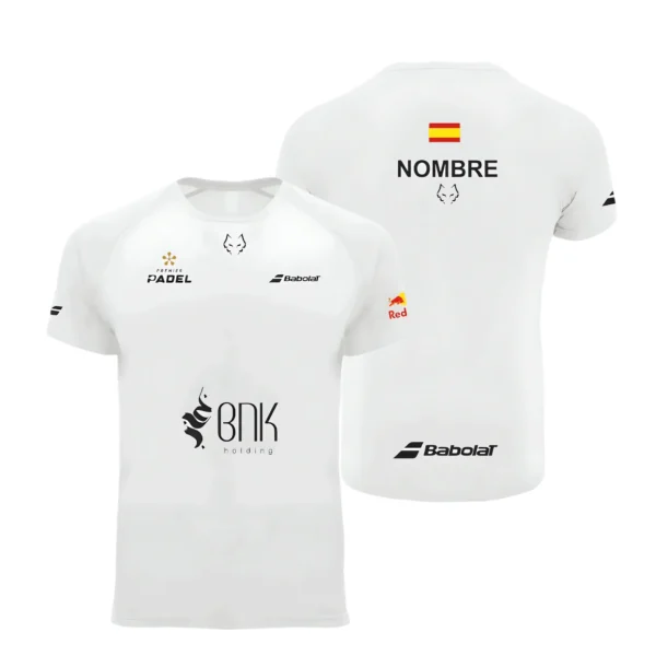 Camiseta Juan Lebrón Personalizada, color Blanca clásica, vista delantera y trasera Camiseta Juan Lebrón Personalizada, color Blanca clásica, vista delantera y trasera