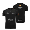 Camiseta Juan Lebrón Personalizada, color Negra clásica, vista delantera y trasera Camiseta Juan Lebrón Personalizada, color Negra clásica, vista delantera y trasera