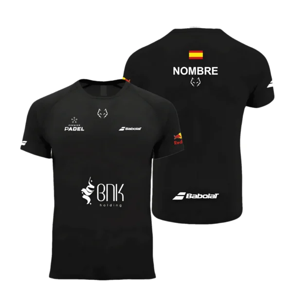 Camiseta Juan Lebrón Personalizada, color Negra clásica, vista delantera y trasera Camiseta Juan Lebrón Personalizada, color Negra clásica, vista delantera y trasera