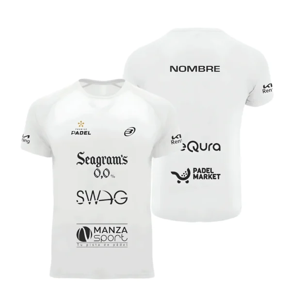 Camiseta Paquito Navarro Personalizada, color Blanca, vista delantera y trasera