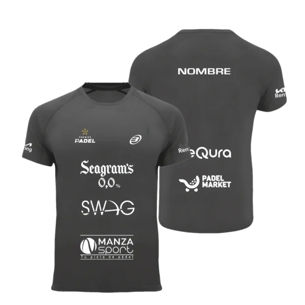 Camiseta Paquito Navarro Personalizada, color Gris, vista delantera y trasera