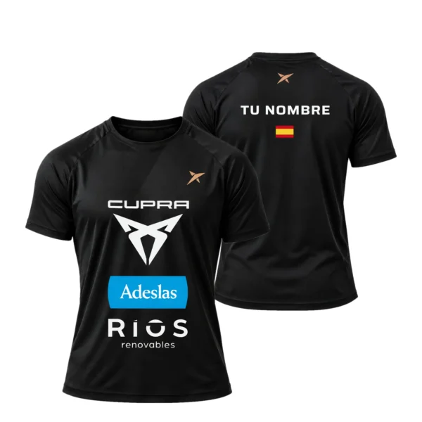 Camiseta Jon Sanz Personalizada, color Negra, vista delantera y trasera Camiseta Jon Sanz Personalizada, color Negra, vista delantera y trasera