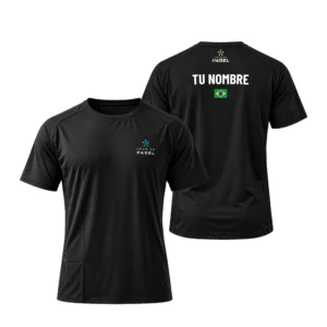 Camiseta Lucas Campagnolo Personalizada, color Negra, vista delantera y trasera