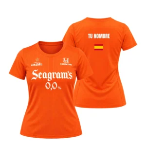 Camiseta Marta Ortega Personalizada, color Naranja, vista delantera y trasera
