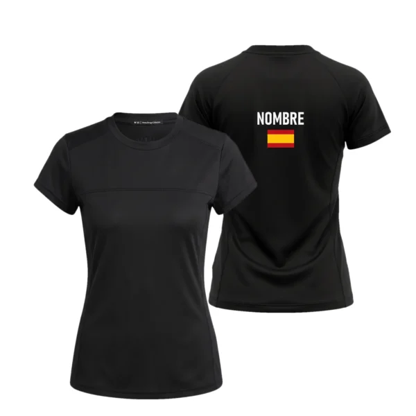 Camiseta Marta Ortega Personalizada, color Negra, vista delantera y trasera