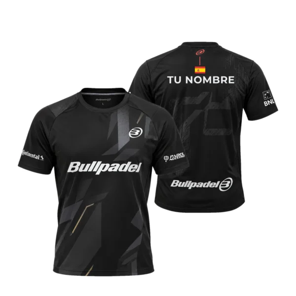 Camiseta Pablo Cardona Personalizada, color Negra, vista delantera y trasera