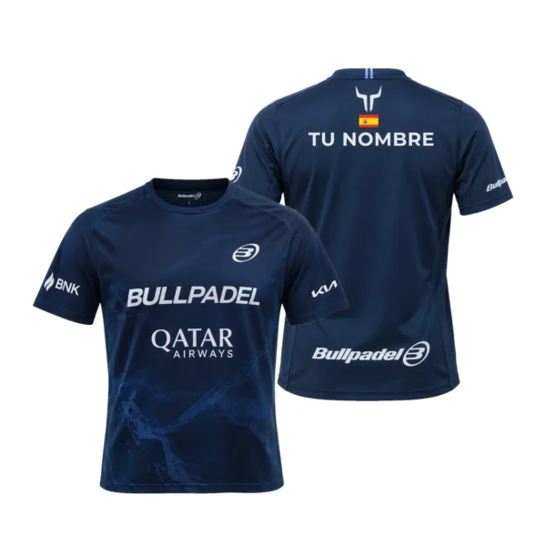Camiseta Pablo Cardona Personalizada, color Océano, vista delantera y trasera