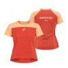 Camiseta Bea González Premier Padel, color Pomelo, vista delantera y trasera Camiseta Bea González Premier Padel, color Pomelo, vista delantera y trasera